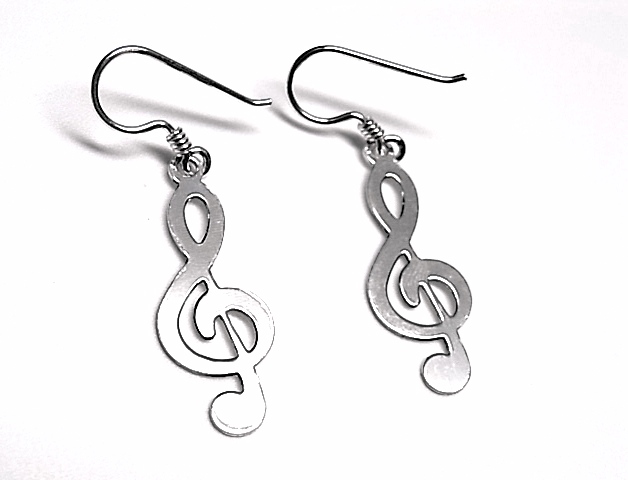 Pendientes de Plata Clave de sol